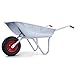 RAMROXX Schubkarre Garten verzinkt mit Luftreifen und Metallfelge 65L100kg