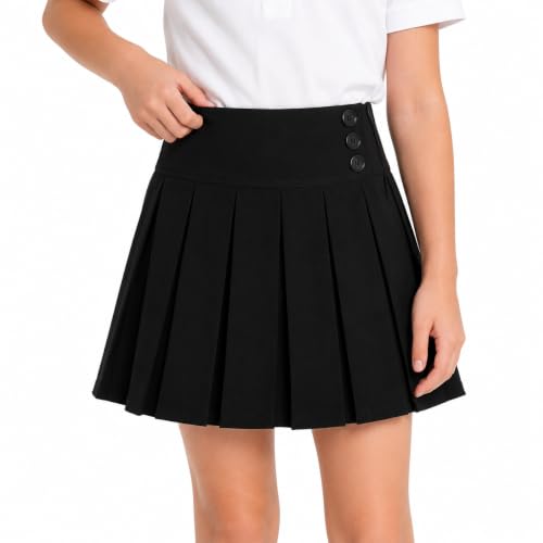 Falda de uniforme escolar para niñas que soluciona el crecimiento con su cintura ajustable