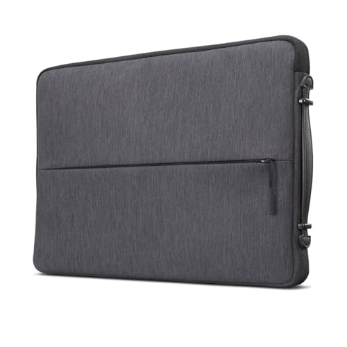 Lenovo Urban Sleeve Case da 15,6 pollici - Custodia Laptop Imbottita, Antiurto con Paraspigoli, Impermeabile in Poliestere, Zip Antigraffio e Tasca Accessori - Grigio
