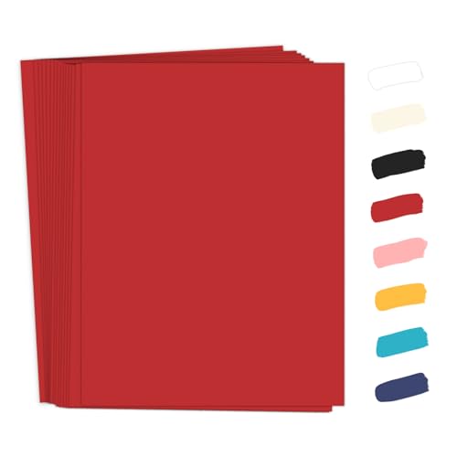 50 Pack Red Cardstock 8.5 x 11 65lb Printer Paper Goefun Red Card Stock Paper for Christmas Invitations Cards Making and Craft