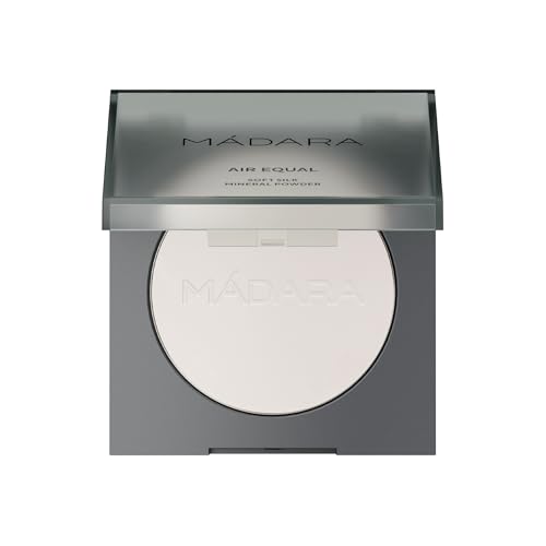 MÁDARA AIR EQUAL Polvo Mineral de Seda Suave, #0 TRANSLÚCIDO, 9 g – acabado mate, polvos fijadores nutritivos para la piel sin talco, dermatológicamente probados, maquillaje en polvo, polvos fijadores