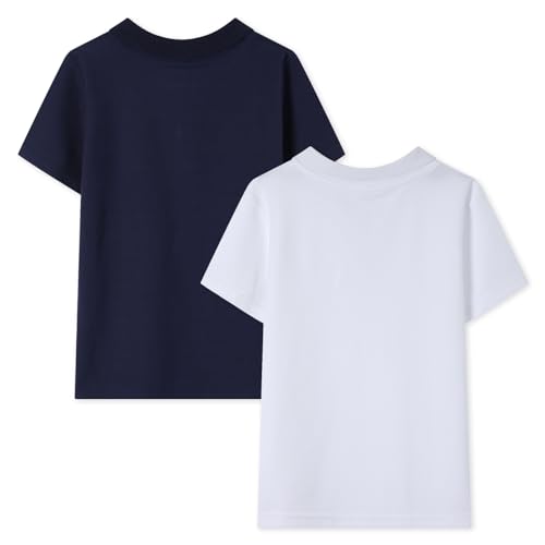 HILEELANG Unisex Boy Girl Uniform Polo Shirts Pique Cotton School Tops Tee Shirts 2 Packs3