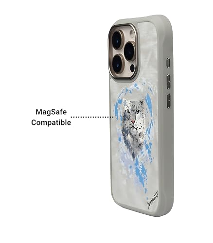 Image of Nimmy Dazzling MagSafe Embroidery Case for iPhone 16 Pro | 3D Animal Design | Shockproof Leather Finish Back Cover | MagSafe Compatible (Dazzling Leopard)