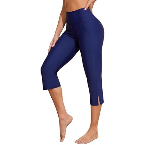 ATTRACO Women's High Waist Swim Pants with Pockets Cover