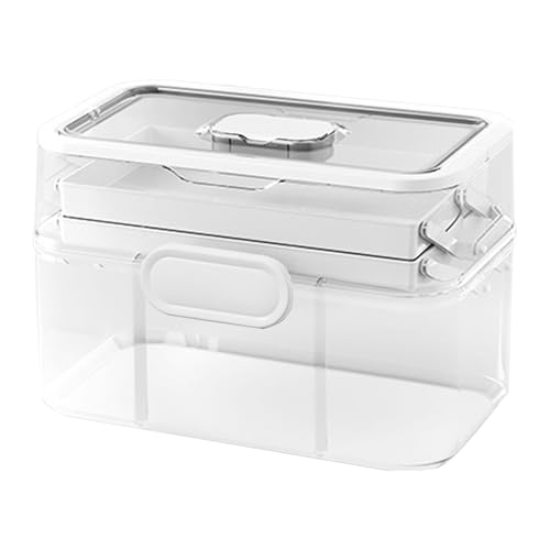 Medicine Box - 28.5x17x15.5cm Organizador de almacenamiento de primeros auxilios para el hogar, contenedor de píldoras múltiples | Gran caso de medicina portátil para adultos, personas mayores, hombre