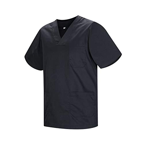 MISEMIYA - UNISEX CASACA MEDISCHE VERPLEEGKUNDE UNIFORM REINIGINGSWERK ESTHETISCH TANDARTS VETERINAIR SANITAIR GASTVRIJ - Ref.817 - M, Zwart