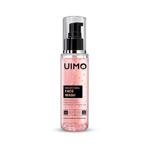 Image of UIMO Brightening Face Wash for Women & Men | Deep Cleansing Face Cleanser with Aloe Vera & Orange Extract | Oil Control, Tan Removal & Glowing Skin | Gentle Daily Face Wash for All Skin Types | 100ml