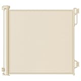 SPACEANY Retractable Safety Baby Gate or Mesh Dog Gate,Durable Portable Mesh Retractable Gate,Easy to Use for Stairs, Doorways, Hallways, Indoor, Outdoor, 33.5' Tall, Up to 45' Wide, Cream