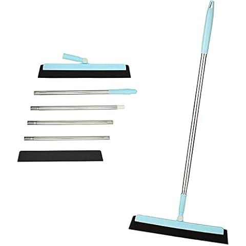 Window Squeegee Cleaner, Floor Squeegee, Adjustable Removable Long Handle with One Replacement Squeegee for Wet Room Shower Bathroom Kitchen Home Tile Pet Hair Fur Floor Cover