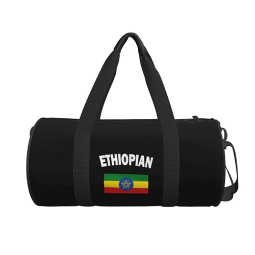 Ethiopian Flag Convertible Garment Bag with Shoulder Strap, Carry on Garment Duffel Bag for Men Women - Rolling Foldable for Travel Luggage Bags (Black)2