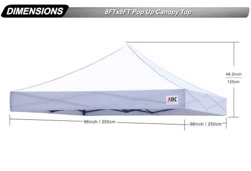 Image of ABCCANOPY Replacement Canopy Top for Pop Up Canopy Tent 8x8White