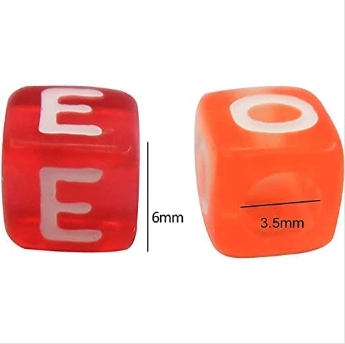 RK Beauty 390 pcs Cube Square Acrylic Alphabet Letter Beads 15 of Each A-Z 6mm for Charm Beading Art & Craft Bracelets - Image 2