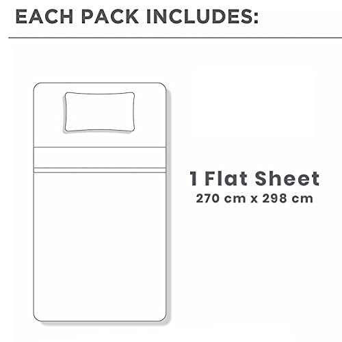 Yorkshire Bedding Flat Sheet King Size 100% Egyptian Cotton 200 Thread Count Hotel Quality Beige Bed Sheets (270 cm x 298 cm) - Image 4