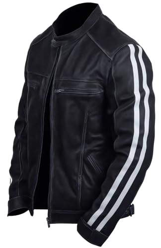 Men's Resident Leon S Kennedy Evil Vendetta Genuine Leather Black Biker Motorcycle Leather Jacket2