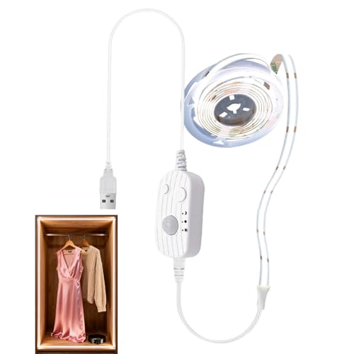 Bewegungsmelder LED Streifenleuchte Für Innenbereich, 5V 91 cm aufladbare Beleuchtung, Bewegungsaktivierte Unterbauschranklampe, Für Unterbett Theke Wohnheim Schrank Treppe Schlafzimmer Küche Speiseka