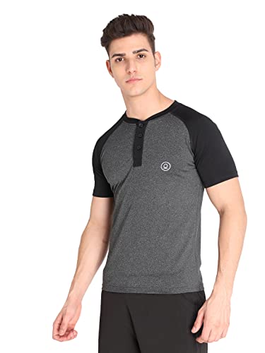 Image of CHKOKKO Men's Round Neck Gym T-Shirt Anthra Black S