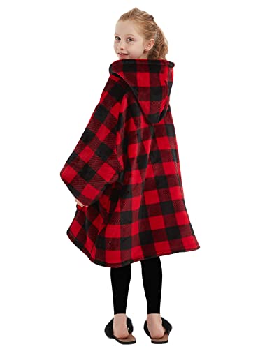 Kfubuo KBLTET707-RED PLAID Wearable Blanket Hoodie thumb #5