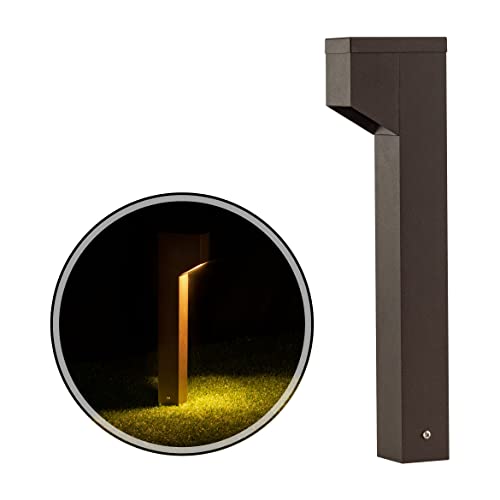 Poste Balizador Luminária Jardim 1 Foco p/ MR11 ST2766 (Marrom)