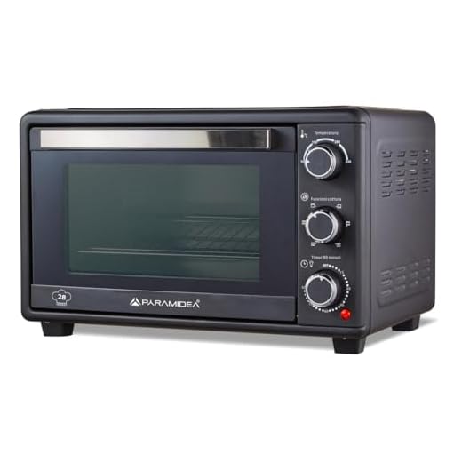 PYRAMIDEA Forno Elettrico Ventilato Capacità 28 Litri 1500W con Timer Colore Nero FOK2812