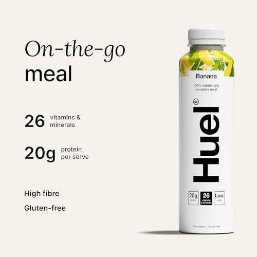 Huel Ready-to-Drink Meal, Banana Protein Drink, 8 x 500ml Bottles, Protein Shakes, Pre-Portioned Meal, 20g of Protein per Bottle, Rich in Essential Vitamins, Minerals and Fibre Meal Replacement Shake - Image 3