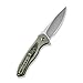 WE Knife WE19002N-2 Green Titanium Handle with Jungle Wear Fat Carbon Fiber Inlay