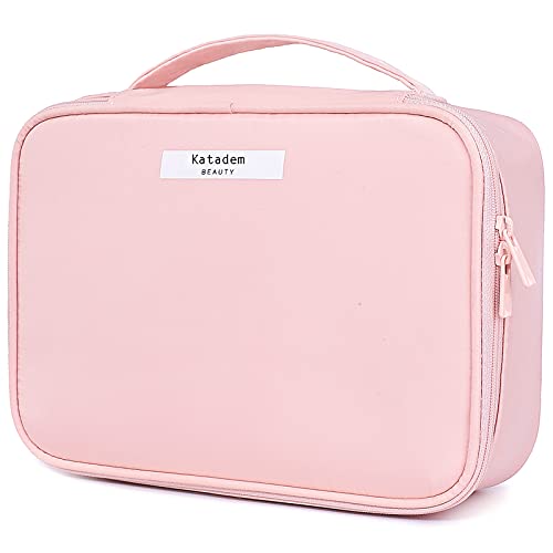 Makeup Bag with Inner Pouch - Cosmetic Bag for Women Cosmetic Travel Makeup Bag Large Travel Toiletry Bag for Girls Make Up Bag Brush Bags Reusable Toiletry Bag (PINK)