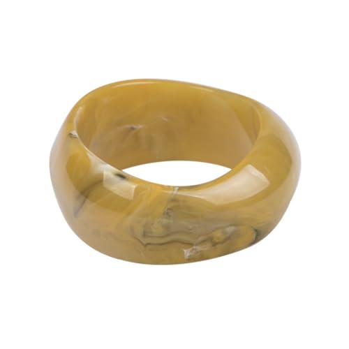 Image of 1Pc Resin Wide Round Bangle Bracelets Minimalist Jewelry for Women Geometric Bohemian Colorful Wrap Bracelet Elegant Round Acrylic Holiady Chunky Thick Bracelet