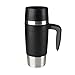 Produktbild Emsa 514096 Isolierbecher mit Griff Mobil genießen, 360 ml, Quick Press Verschluss, Travel Mug Handle schwarz, 1 Stück (1er Pack)