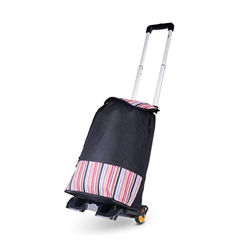 Preisvergleich Produktbild Fishroll Trolley-Taschenwagen, Tragbarer faltender Flachbett-Handwagen, Leichter Aluminiumlegierungs-Handwagen (Farbe: Warenkorb + Tasche) (Farbe : Cart+Bag)