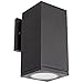 Sunlite 88137 LED 8-Inch Outdoor Square Downlight Wall Sconce Light Fixture, 15 Watts (100 Watt Equivalent), 1100 Lumens, Dimmable, 50,000 Hour Life Span, 5000K Super White, Black Finish, ETL Listed