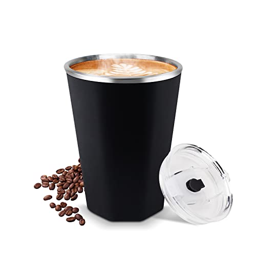 CYNROFVEN Freezing Coffee Cups 304 Stainless Steel Cooling Water Mug for Travel Camping Hiking Office Driving Silicone Tumbler with Lid & Straw 330ml