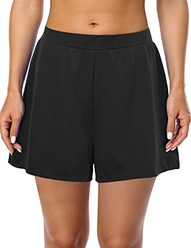 Hilor Women's Boy Leg Swim Bottom UPF 50+ High Waisted Tankini Bottom Swim Brief Swim Trunk Black 16 Hilor Women's Boy Leg Swim Bottom UPF 50+ High Waisted Tankini Bottom Swim Brief Swim Trunk Black 16