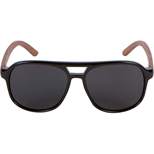 Walnut Wood Sunglasses with Black Polarized Lens for Men2