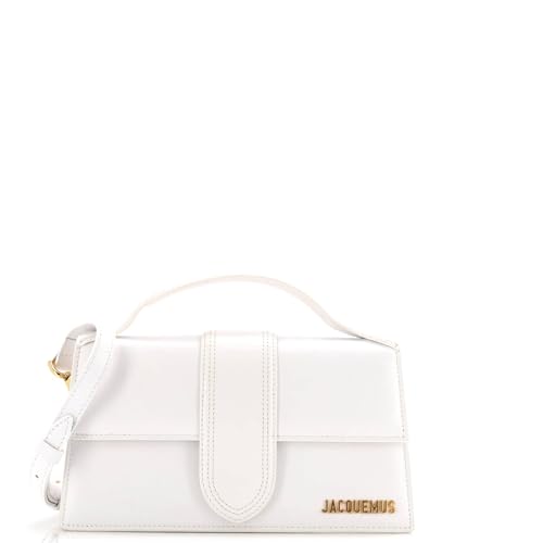 Jacquemus, Pre-Loved Le Grand Bambino Flap Bag Leather, White