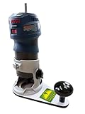 Woodhaven 8315 Trim/Compact/Palm Router Offset Baseplate w/Single Handle for Bosch GKF125CE Durable Solid White Phenolic, w/Hardware Made in the USA