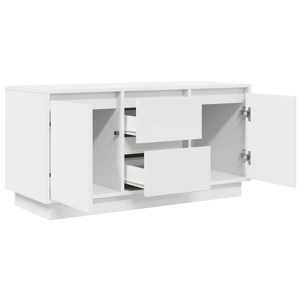 vidaXL Mobile Porta TV con Luci LED Bianco 100x41x50 cm, Mobile TV, credenza TV, Armadio Hi-Fi, banco TV, Mobile Porta TV, Mobile multimediale