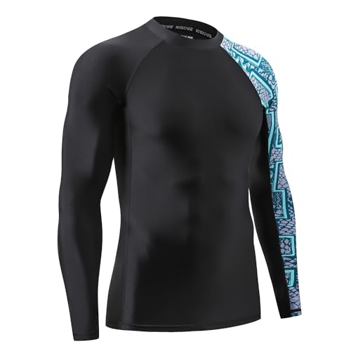 ADOREISM Men's Rash Guard Long Sleeves UPF 50+ Sun Protection Compression Swim Shirts for Men3