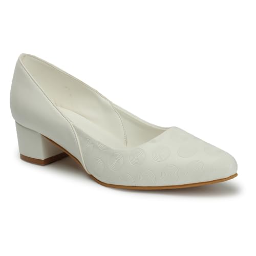 ELLE Womens Comfortable and Stylish Heeled Pump Sandal for Office Casual I Semi Formal Use White 5 Kids UK (EL-RU-W-194) (B0CBP4DYRG) Amazon Price History, Amazon Price Tracker
