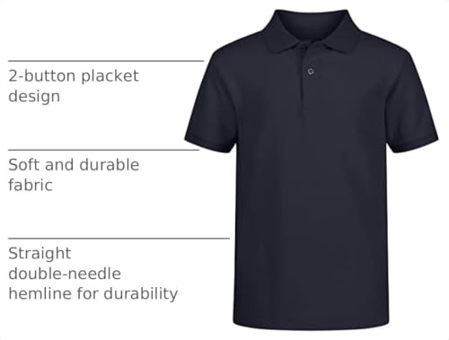 Izod Boys' School Uniform Short Sleeve Pique Polo, Navy, 18-20 Husky - image 4
