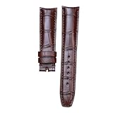 PNESHGTT Kompatibel mit Baume & Mercier CLIFTON Herren-Armband, Krokodilleder, Uhrenarmband mit Bambusmaserung, Schwarzbraun, 20 21 mm(Brown,21mm)