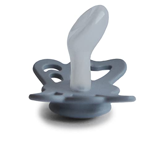 Image of FRIGG Butterfly Anatomical SilkySoft Silicone Baby Pacifier | Made in Denmark | BPA-Free (Great Gray /Silver Gray, 6-18 Months)