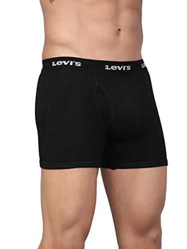 Image of Levi's 001 Classic Boxer Brief for Men | 100% Pure Cotton | Solid | Mid-Rise Men's Underwear | Anti-Roll Waistband | Durable Comfort with Extra Supportive Gusset | Functional Fly | Pack of 2