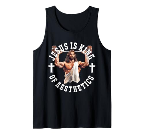 Jesus is King of Aesthetics Pain and Gain in the GYM Tank Top