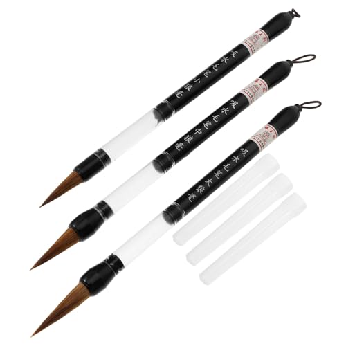 OSALADI Traditional Chinese Calligraphy Brush Set 3pcs Soft Brush Pens Writing Drawing for Artists Calligraphers