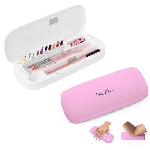 Caja Acrílica para Herramientas de Uñas con Apoya Brazo