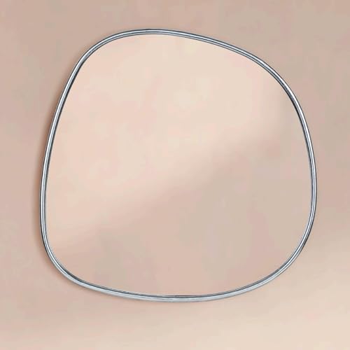 Image of TEHOME Asymmetrical Irregular Shaped Antiqued Silver Foil Asymmetrical Accent Mirror Irregular Bathroom Wall Mirror