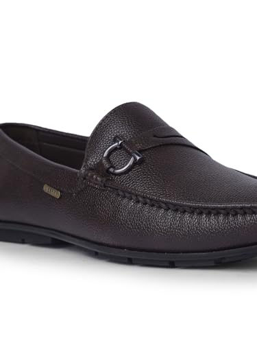 Image of Liberty Fortune SME-2E Loafer Shoes for Men - Brown & Black, Non-Lacing Casual Slip-On Loafers - Ideal for Office, Party, Wedding, Kurta - Lightweight and Comfortable