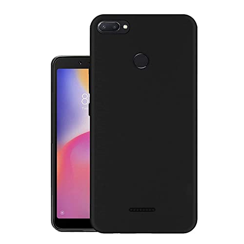 Image of Mobile Back Cover Case for Xiaomi Redmi 6 (Silicone Case|CameraProtection|Black SC1510)