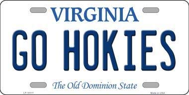 Go Hokies Virginia Background Metal Novelty License Plate (With Sticky Notes)