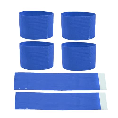 Soccer Captain Armband, 6 Pieces Adjustable Football Arm Bands, Elastic Captain Bands Soccer for Adult Youth, Outdoor Football Player Bands (Blue)